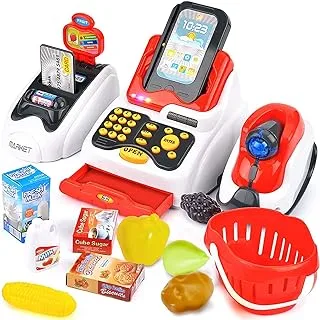 Mumoo Bear Play Cash Register Toys For Kids Learning Toy Money Pretend Play Set Scanner Credit Reader Preschool Learning For Toddler Girls Boys Age 3 4 5 6 7+