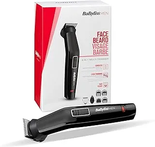 BaByliss 6 In 1 Men Multi Trimmer | Long-lasting Precision With Stainless Steel Blades | Comfortable Grip With Lightweight 410 Grams | Clean Trim With Washable Cutting Attachments | MT725SDE (Black)
