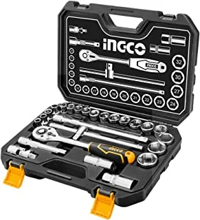 Ingco HKTS12251 Industrial Trade Grade Socket Set 25-Pieces, 1/2 Inch Size