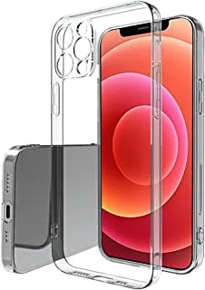 حافظة GXFCZD لهاتف iPhone 12 pro max، مقاس 6.7 بوصة، ملمس حريري ناعم، حافظة واقية لكامل الجسم، غطاء مقاوم للصدمات مع بطانة من الألياف الدقيقة (شفاف كريستالي)