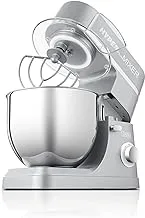 JANO 7L 1200W Electric Hyper Plus Mixer With LED, 5 Speed Control, S/S Bowl, 3 Tools Beater, Balloon Whisk, Dough Hook, Removable S/S bowl, Anti-slip Rubber Feet, Silver E02201 2 Years warranty