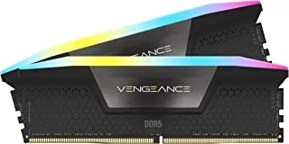 Corsair Vengeance RGB DDR5 32 جيجابايت (2 × 16 جيجابايت) 6000 ميجاهرتز C36 ذاكرة سطح المكتب المحسنة Intel (إضاءة ديناميكية عشر مناطق RGB ، تنظيم الجهد على متن الطائرة ، ملفات تعريف XMP 3.0 مخصصة ، أوقات استجابة ضيقة) أسود