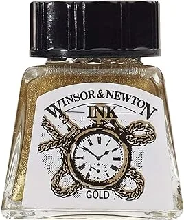 Winsor & newton drawing ink bottle, 14ml, gold
