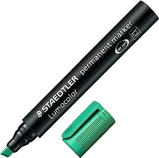 Staedtler Lumocolor Permanent Marker, Broad Chisel Tip, Refillable, Green 350-5
