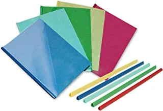 FIS Easy Bind Sets with Plastic Bars 50-Pieces, A4 Size, Multicolour