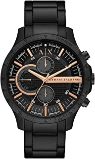 A | X Armani Exchange Armani Exchange للرجال كرونوغراف ، ساعة يد من الستانلس ستيل باللون الأسود ، AX2429