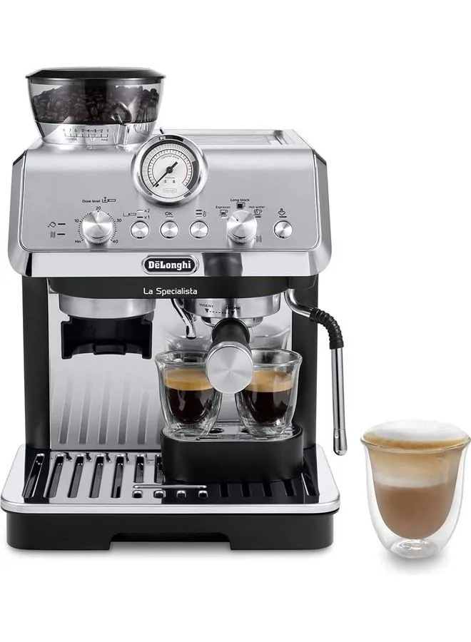 De'Longhi La Specialista, Barista Pump Espresso Machine, Bean to Cup Coffee and Cappuccino Maker 1.5 L 1550 W EC9155.MB metel