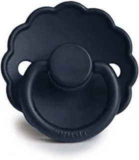 FRIGG Daisy Silicone Baby Pacifier for 6-18 Months, Size 2, Dark Navy