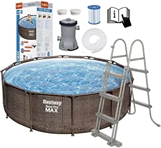 Bestway 26-56709 Steel Pro Max Pool Set with Filter Pump and Ladder, 366 x 100 cm size