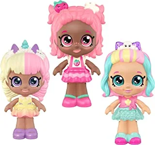 Kindi Kids Minis Collectible Posable Bobble Head Figurine 3pc - Mini Besties