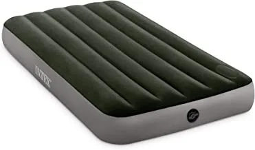 Intex Dura-Beam Standard Series Downy Airbed with Built-in Foot Pump, Queen, Green