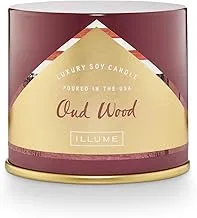 ILLUME Oud Wood Soy Candle, Vanity Tin, Red, 11.8 oz.