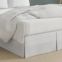 Bed Maker's لا ترفع أبدًا التفاف مرتبتك حول السرير ، نمط كلاسيكي ، قماش مقاوم للتجاعيد منخفض الصيانة ، طول السقوط التقليدي 14 بوصة ، كوين ، أبيض