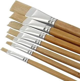 Sapri Long Handle Flat Artist Paint Brush 7-Piece Set