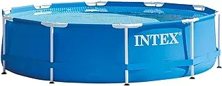 Intex Round Metal Frame Backyard Above Ground Swimming Pool,Blue,10ft x 30in,28200EH
