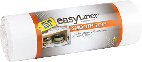 Duck easyliner shelf liner non-adhesive smooth top, 12 inches x 24 feet, white