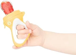 Babymoov - Feeder Nibbler | Soft Silicone, Feed on Fruits & Vegetables, For Teething Babies, Small Handle for Baby Grip, Fruit Food Silicone Nipple Teething Toy | Yellow