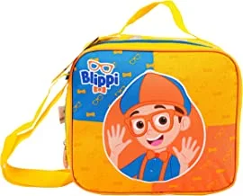 Rainbow Max Blippi Lunch Bag for Kids - Orange and Blue, with Adjustable Strap and Easy-to-Clean Interior, Ideal for Preschool and Elementary School Children