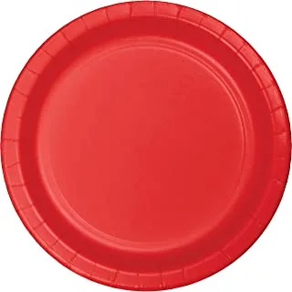 Creative Converting Touch of Colour Round Luncheon Plates 24 Pieces, 10 Inch Diameter, Classic Red