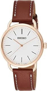 Seiko Mens Quartz Watch, Analog Display and Leather Strap SUR238P1
