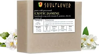 Soulflower Handmade Solid Soap Bars (Exotic Jasmine Handmade Soap, Pack Of 1)