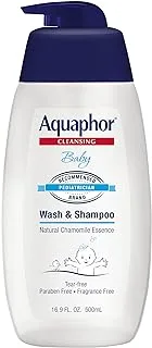 Aquaphor Baby Wash and Shampoo - Mild, Tear-Free 2-in-1 Solution for Baby’s Sensitive Skin - 16.9 fl. oz.
