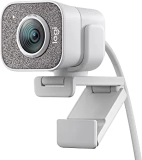 Logitech for Creators StreamCam - كاميرا ويب ممتازة للبث وإنشاء محتوى الفيديو ، Full HD 1080p 60 fps ، عدسة زجاجية ممتازة ، ضبط تلقائي للصورة ذكي ، اتصال USB ، للكمبيوتر الشخصي ، Mac - أبيض