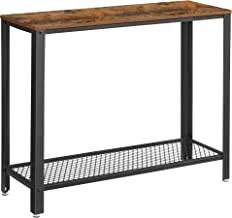 Vasagle Console Table, Entryway Table, Stable Sofa Table, For Living Room, Bedroom, Easy Assembly, RUStic Brown And Black Ulnt80X, RUStic Brown, Black, Lnt80X, 101.5 X 35 X 80 cm (L X W X H)