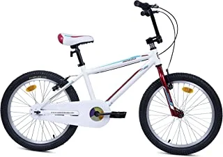Mogoo matrix kids bmx aluminum alloy lightweight bike for 7-10 years old boys girls, adjustable height, handbrakes, reflectors, gift for kids, 20 inch bicycle with kickstand - white
