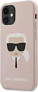 جراب Karl Lagerfeld من السيليكون السائل رأس Karl's لهاتف Apple iPhone 12 Mini (5.4 بوصة) - وردي فاتح