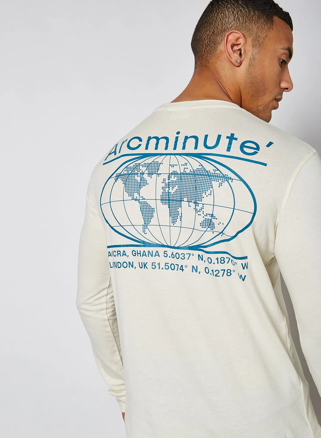 Arcminute Brand Logo Long Sleeve T-Shirt Off White