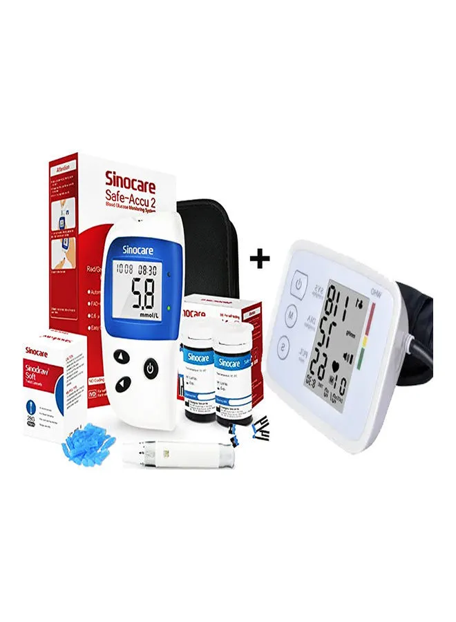 جهاز قياس ضغط الدم من SINOCARE مزود بـ 50 شريط اختبار وخزان