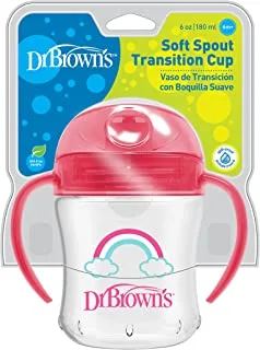 Dr brown's 6 oz soft-spout transition cup - pink (stage 1: 6m+)_tc61003-intl