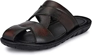 Burwood Men BWD 154 Leather Flip Flops Thong Sandals