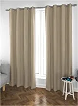 Home Town Plain Jaquard/Polyester Black Out Light Brown Curtain,135X240Cm