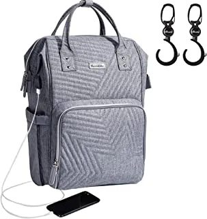 Sunveno Diaper Bag - Nova Grey + Stroller Hooks