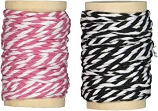 Hema Cotton Thread 2-Pack, 15 Meter Length, Black/Pink