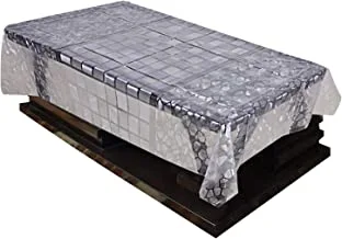 Kuber Industries Stone Design Pvc 4 Seater Center Table Cover (Transparent)