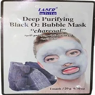Laser White Deep Purifying Black O2 Bubble Charcoal Mask 20 g