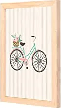 LOWHA cute bike Wall Art with Pan Wood framed Ready to hang for home, bed room, office living room Home decor hand made wooden color 23 x 33cm By LOWHA
