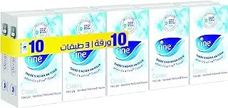 Fine Classic Facial Pocket Tissues, 3 Ply, Pack of 10 x 10 Sheets, Good for All Skin Types, Fine Sterilizing Germ Protection Tissues with Steripro Technology