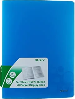 Leitz Wow Display Book with 20 Pockets, A4 Size, Blue