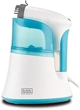 BLACK+DECKER |700ml Garment Steamer |Hand held + 10 Second Auto Refill| Suitable for cotton, blended fabric, linen, wool, silk and c-fiber | White + Blue | PGST120-B5 | 2 year warranty