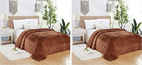 Pack Of 2 Soft Flannel Blanket, King Size, 200x220 cm, ST-003