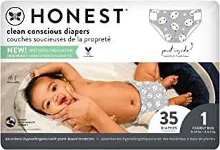 The Honest Company - Eco-Friendly and Premium Disposable Diapers - Pandas, Size 1 (8-14 lbs), 35 Count