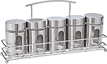 Harmony 85114 Spice Shakers With Metal Rack Set - 5 Pieces