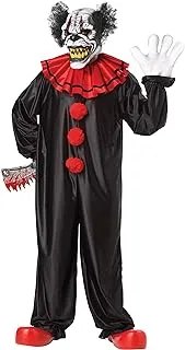 Last Laugh Clown Costume, Black, One Size