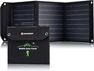 Bresser 40W Mobile Solar Panel with USB and DC Output, Black