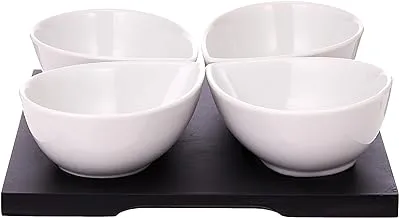 Harmony Mdf Snack Bowl With Tray Set Of 5, White