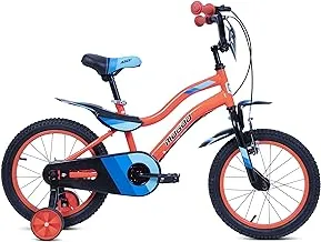 Mogoo Genius Kids Mountain Bike For 2-4 Years Old Girls & Boys, Adjustable Seat, Handbrake, Mudguards, Reflectors, Chainguard, 12-Inch MTB Bicycle With Training Wheels, Red Color, Gift For Kids